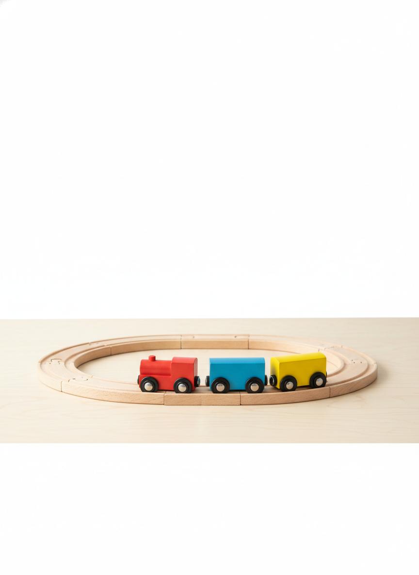 Wooden Train Track Set