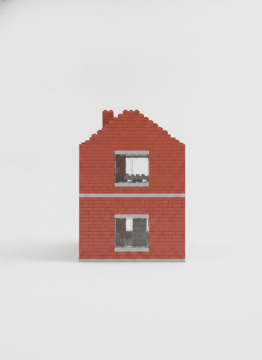 Miniature Brick House Set